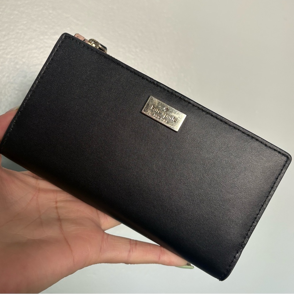 Kate Spade Black Wallet with Gold Logo